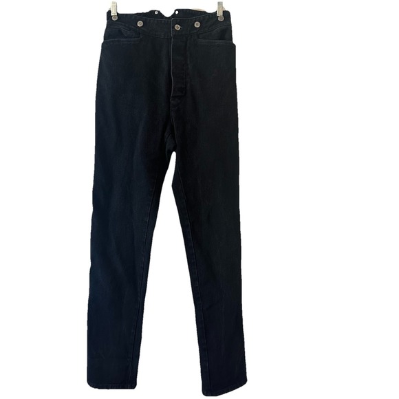 Vintage WAH Maker Denim Jeans 26 X 36 USA‎ Made Suspender Fly Buttons Size 8 *R* - Picture 1 of 16